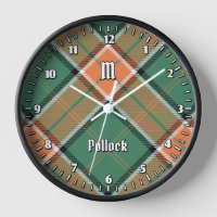 Clan Pollock Tartan Large Clock