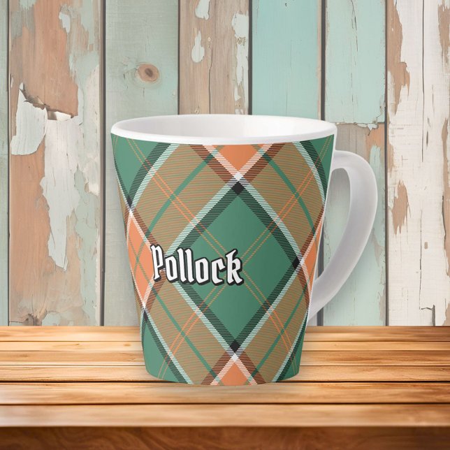Clan Pollock Tartan Latte Tasse (Von Creator hochgeladen)