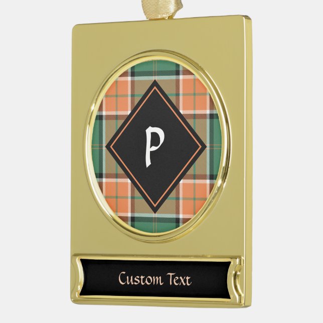 Clan Pollock Tartan Silver Plated Banner Ornament (Links)