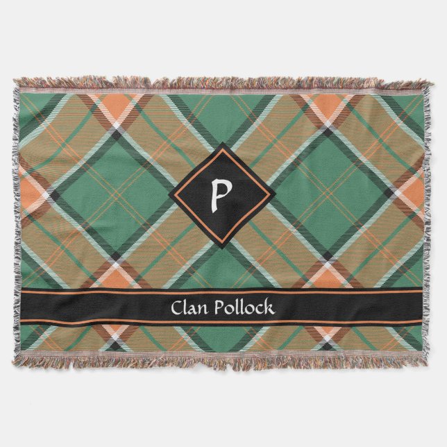 Clan Pollock Tartan Throw Blanket Decke (Vorderseite)