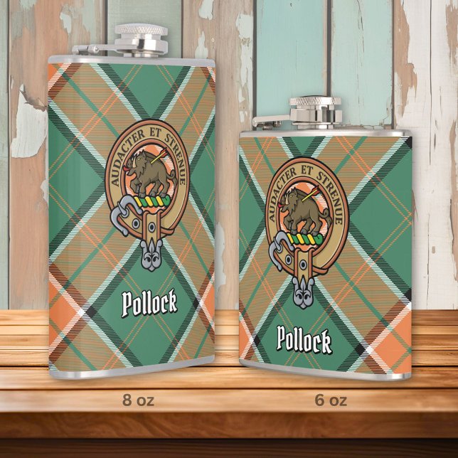 Clan Pollock Wappen Flask Flachmann (Von Creator hochgeladen)