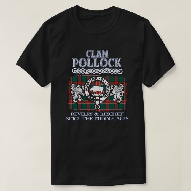 Clan Pollock Wappen Schottischer Clans Schottische T-Shirt (Design vorne)