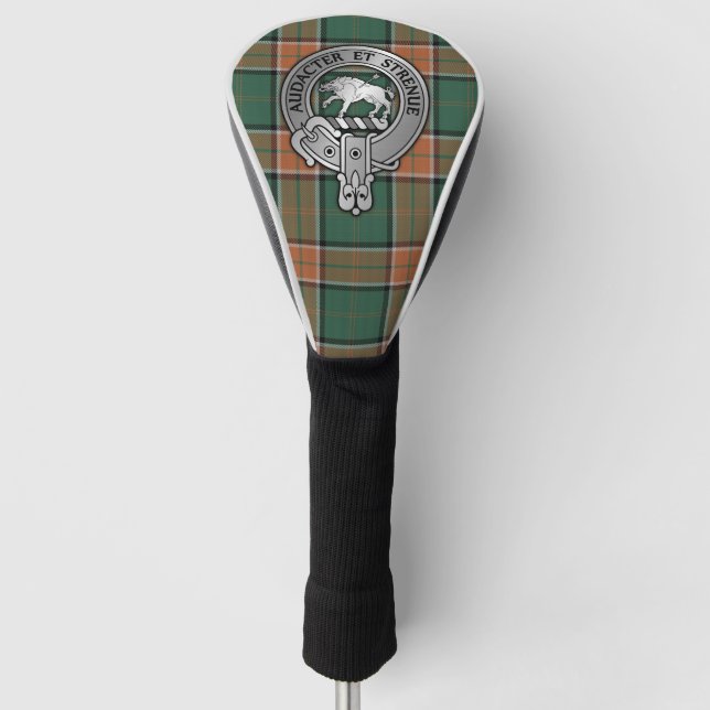 Clan Pollock Wappen & Tartan Golf Headcover (Vorderseite)