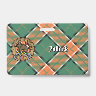 Clan Pollock-Wappen über Tartan Ausweis
