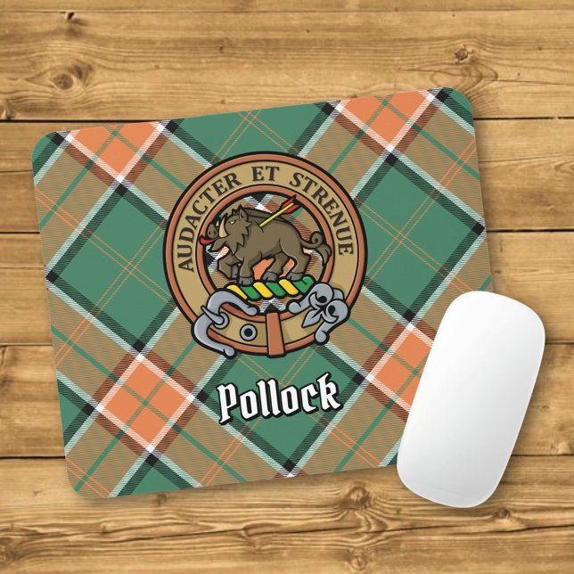Clan Pollock Wappen über Tartan Mousepad (Von Creator hochgeladen)