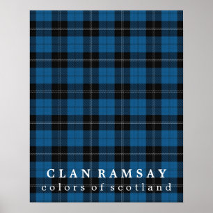 Clan Ramsay Colors of Scotland Blue Hunting Tartan Poster