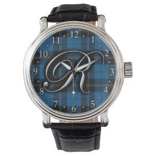 Clan Ramsay Ramsey Monogramm-BlauTartan Armbanduhr