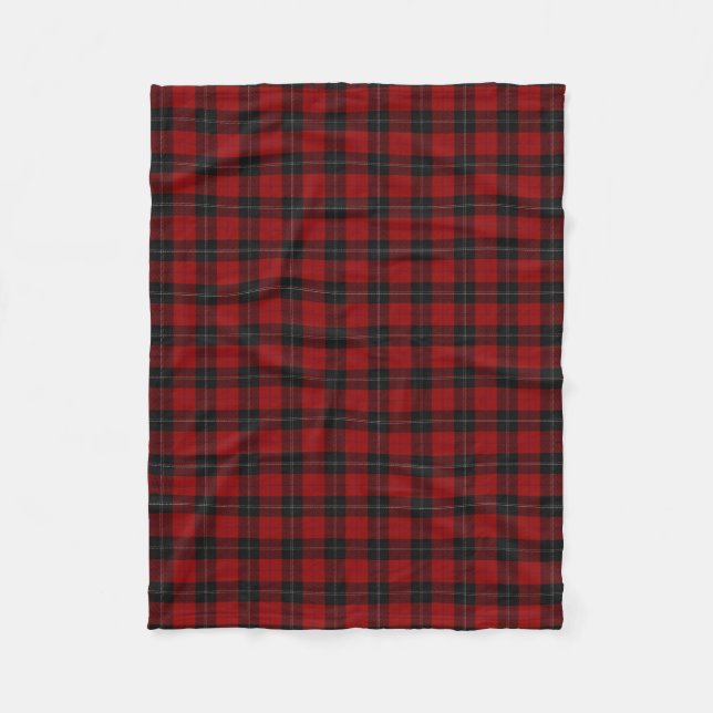 Clan Ramsay Ramsey roter und schwarzer Tartan Fleecedecke (Vorderseite)