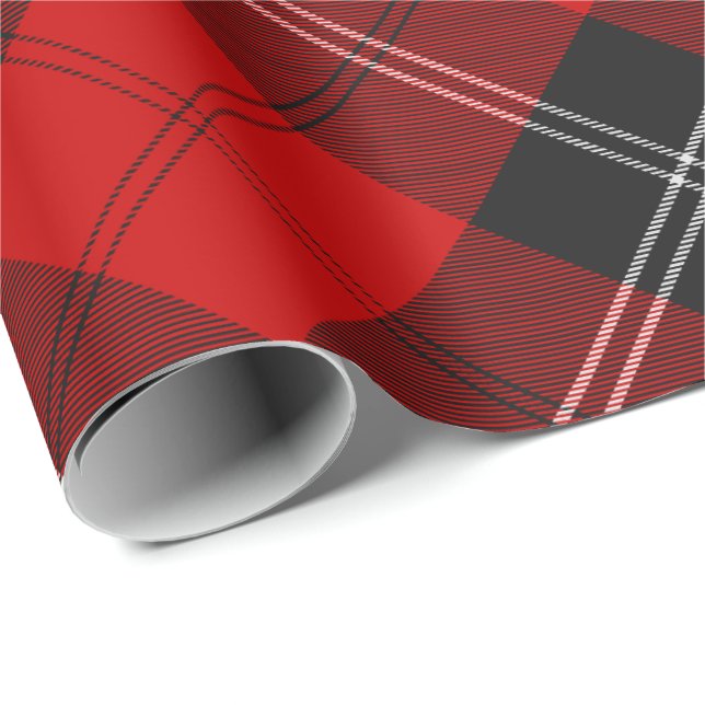 Clan Ramsay Red Tartan Geschenkpapier (Rolleneckpunkt)