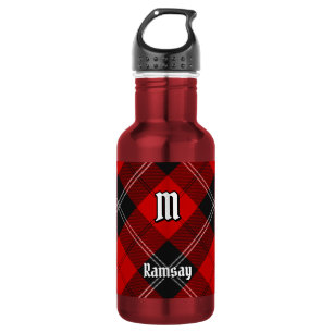 Clan Ramsay Roter Tartan Edelstahlflasche