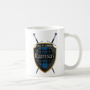 Clan Ramsay Tartan Shield und Schwerter Kaffeetasse