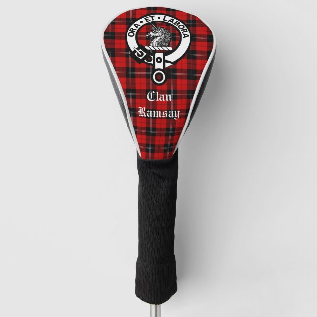 Clan Ramsay Wappen Abzeichen und Tartan individuel Golf Headcover (Vorderseite)