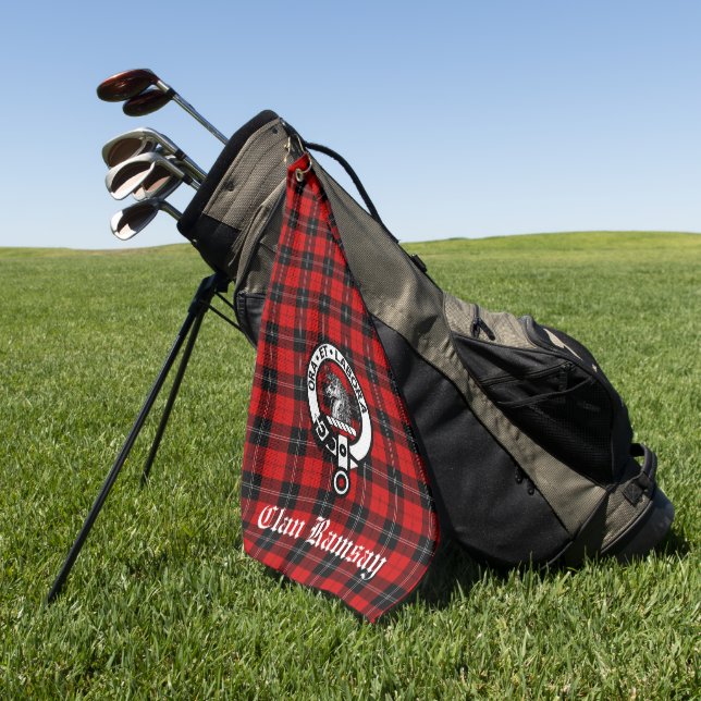 Clan Ramsay Wappen Abzeichen und Tartan individuel Golfhandtuch (Gras)