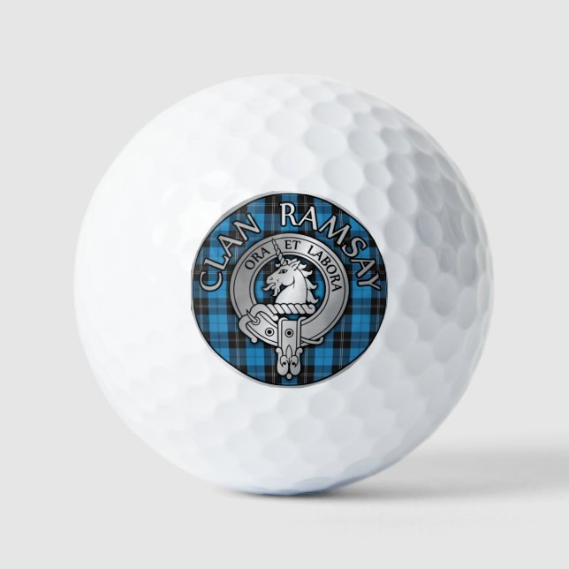 Clan Ramsay Wappen & Jagd Tartan Knot Golfball (Vorderseite)