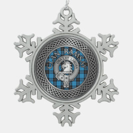 Clan Ramsay Wappen & Jagd Tartan Knot Schneeflocken Zinn-Ornament