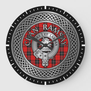 Clan Ramsay Wappen & Tartan Knot Große Wanduhr