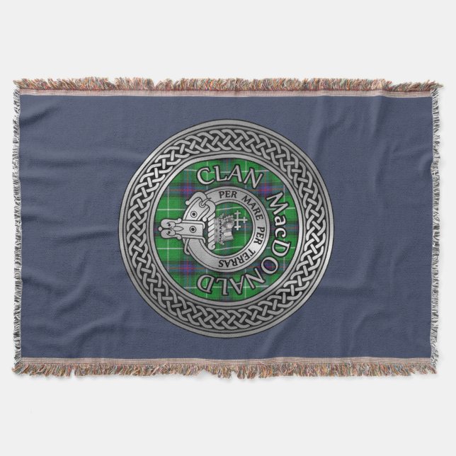 Clan Ramsay Wappen & Tartan Knot Throw Blanket Decke (Vorderseite)