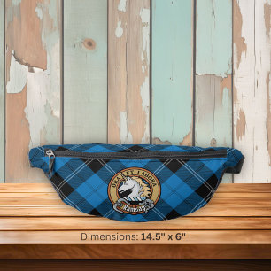 Clan Ramsay Wappen über blauem Jagdtartan Bauchtasche