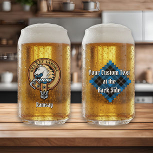 Clan Ramsay Wappen über Blue Hunting Tartan Dosenglas