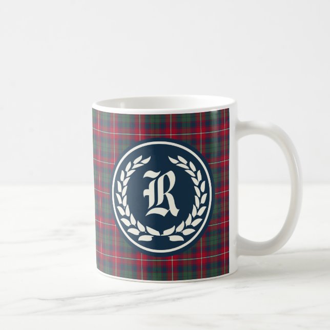 Clan Robertson Tartan Monogram Kaffeetasse (Rechts)