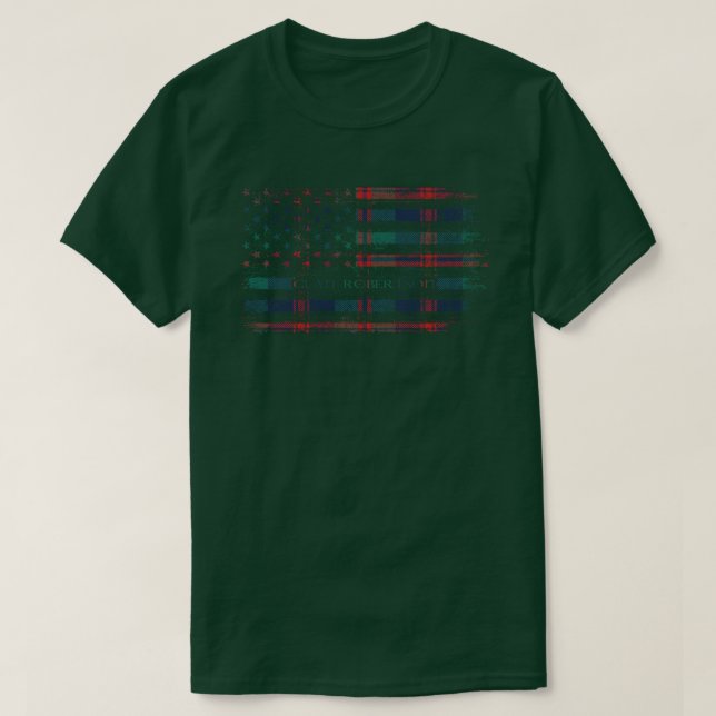 Clan Robertson von Struan Scottish tartan US flagg T-Shirt (Design vorne)