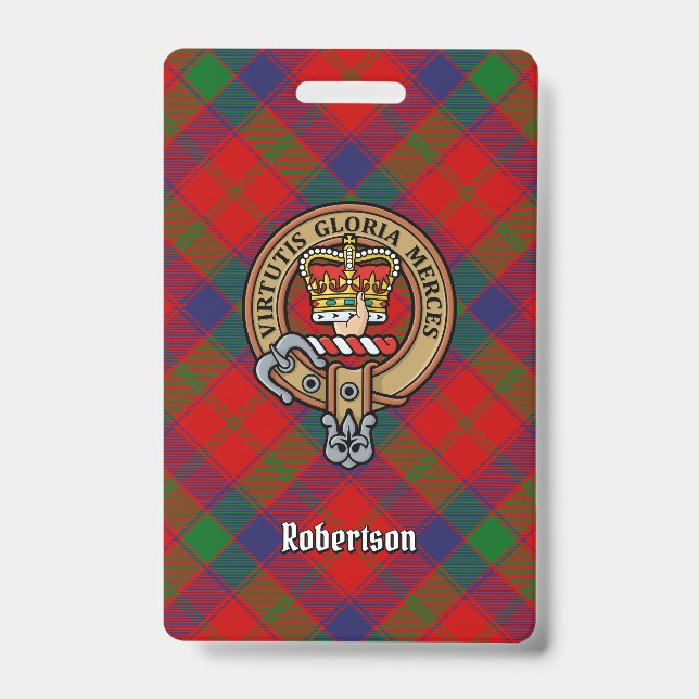 Clan Robertson Wappen über Tartan Ausweis (Vorderseite)