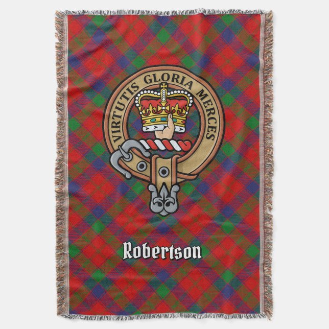 Clan Robertson-Wappen über Tartan Decke (Vorderseite Vertikal)