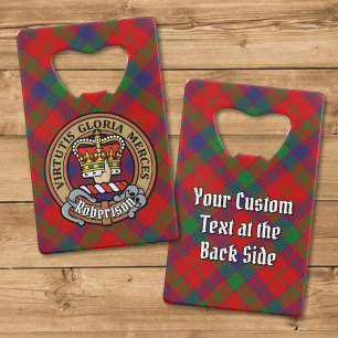Clan Robertson Wappen über Tartan Geldbeutel Flaschenöffner