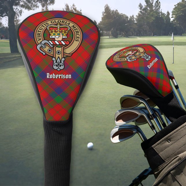Clan Robertson Wappen über Tartan Golf Headcover (Von Creator hochgeladen)