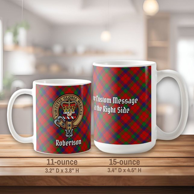 Clan Robertson Wappen über Tartan Kaffeetasse (Von Creator hochgeladen)