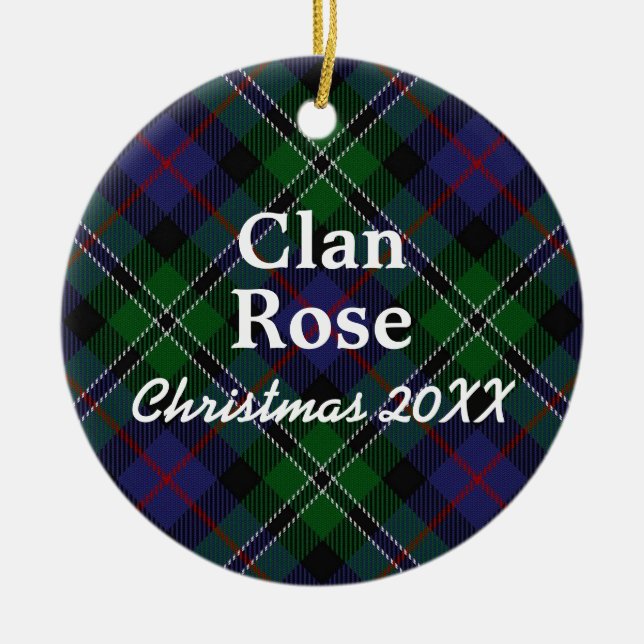 Clan Rose Scottish Hunting Tartan Keramikornament (Vorne)