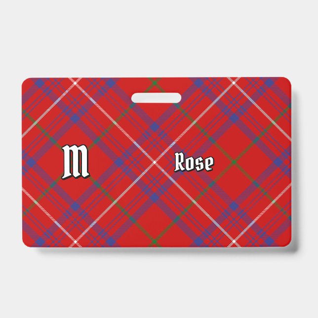 Clan Rose Tartan Ausweis (Vorderseite)