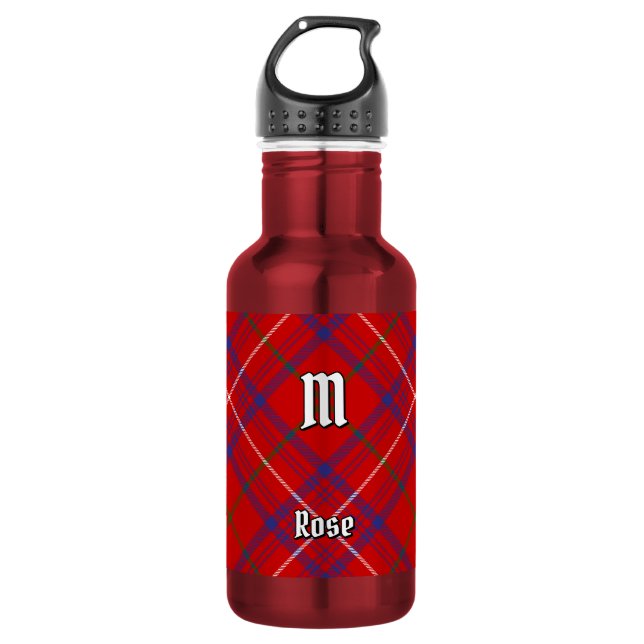 Clan Rose Tartan Edelstahlflasche (Vorderseite)