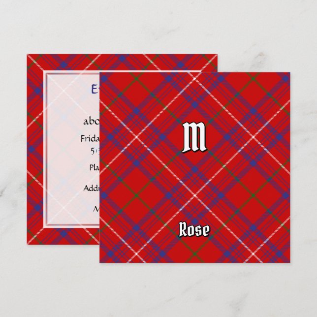 Clan Rose Tartan Einladung (Vorne/Hinten)