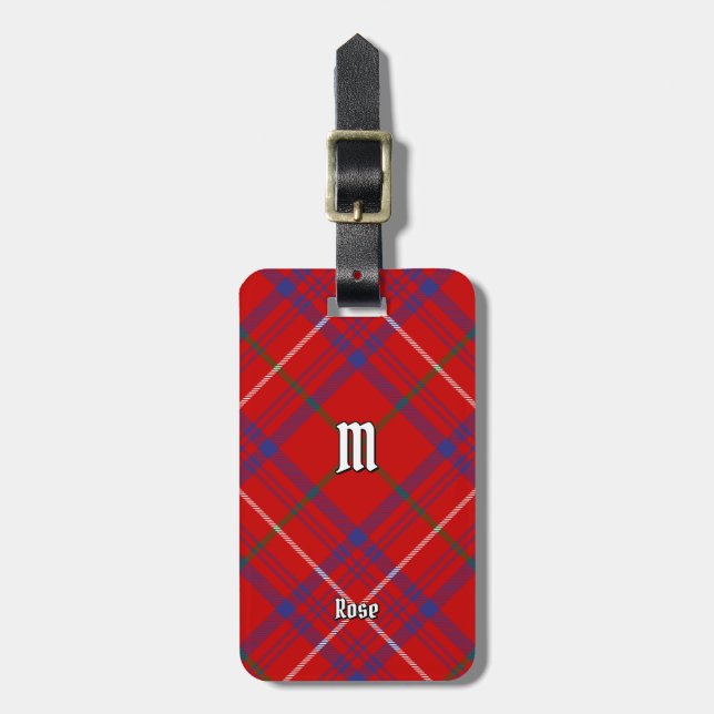 Clan Rose Tartan Gepäckanhänger (Vorderseite vertikal)