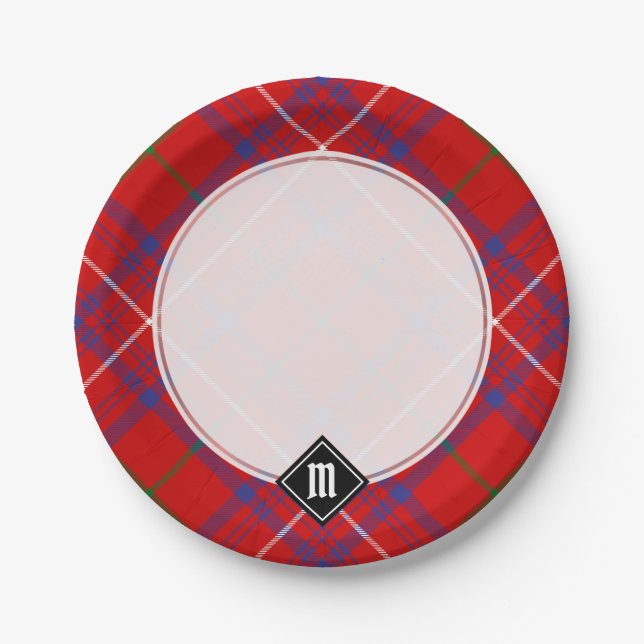 Clan Rose Tartan Pappteller (Vorderseite)