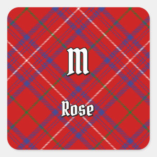 Clan Rose Tartan Quadratischer Aufkleber
