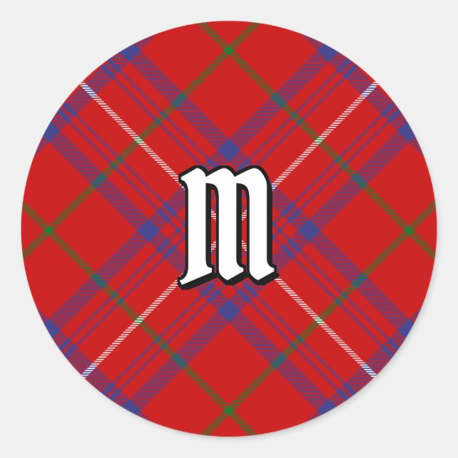 Clan Rose Tartan Runder Aufkleber (Vorderseite)