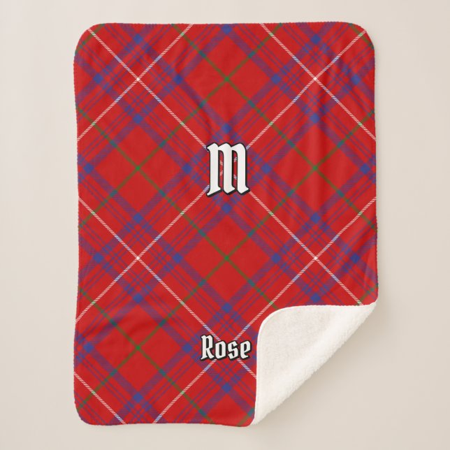Clan Rose Tartan Sherpadecke (Vorderseite)