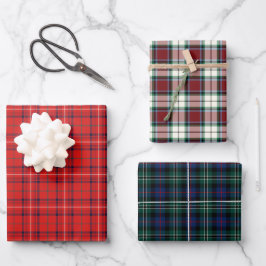 Clan Rose Tartan Variationen Geschenkpapier Set