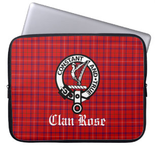 Clan Rose Wappen Abzeichen & Tartan Laptopschutzhülle