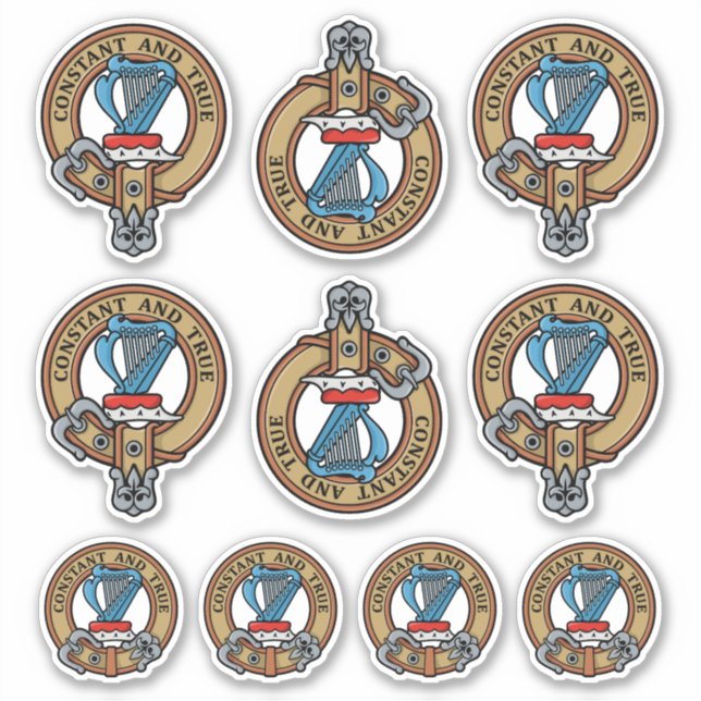 Clan Rose Wappen Sticker Set (Vorderseite)