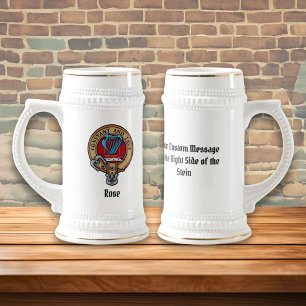 Clan Rose Wappen über Tartan Bierglas