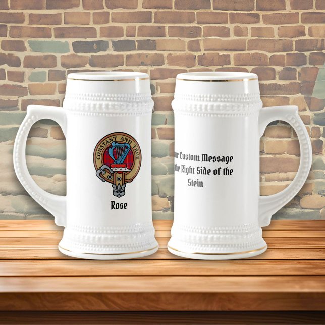 Clan Rose Wappen über Tartan Bierglas (Von Creator hochgeladen)