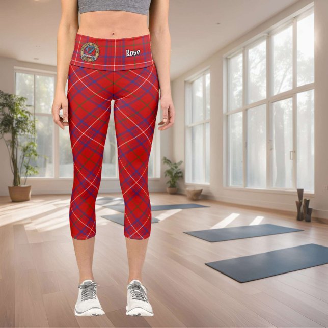 Clan Rose Wappen über Tartan Capri Leggings (Von Creator hochgeladen)