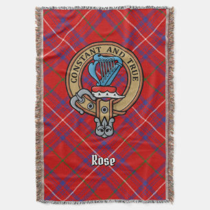 Clan Rose-Wappen über Tartan Decke