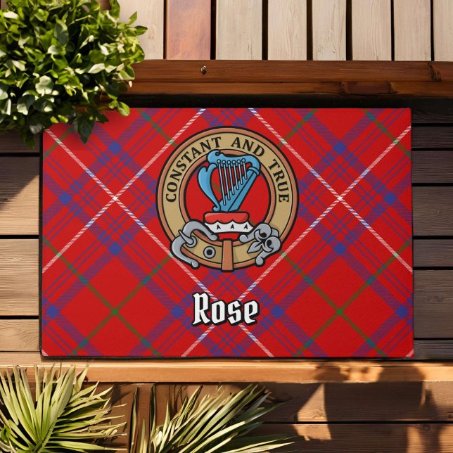 Clan Rose Wappen über Tartan Fußmatte (Von Creator hochgeladen)