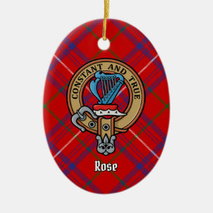 Clan Rose Wappen über Tartan Keramik Ornament