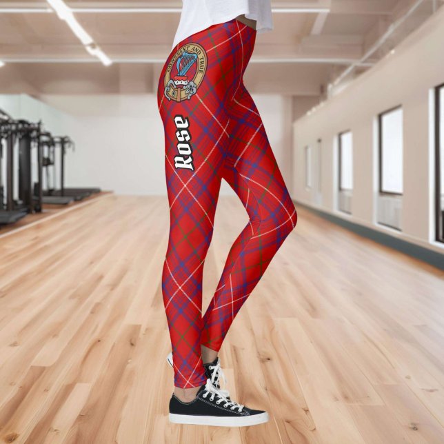 Clan Rose Wappen über Tartan Leggings (Von Creator hochgeladen)
