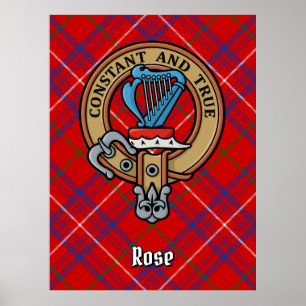 Clan Rose Wappen über Tartan Poster